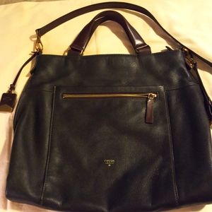 Large Black Fossil Purse